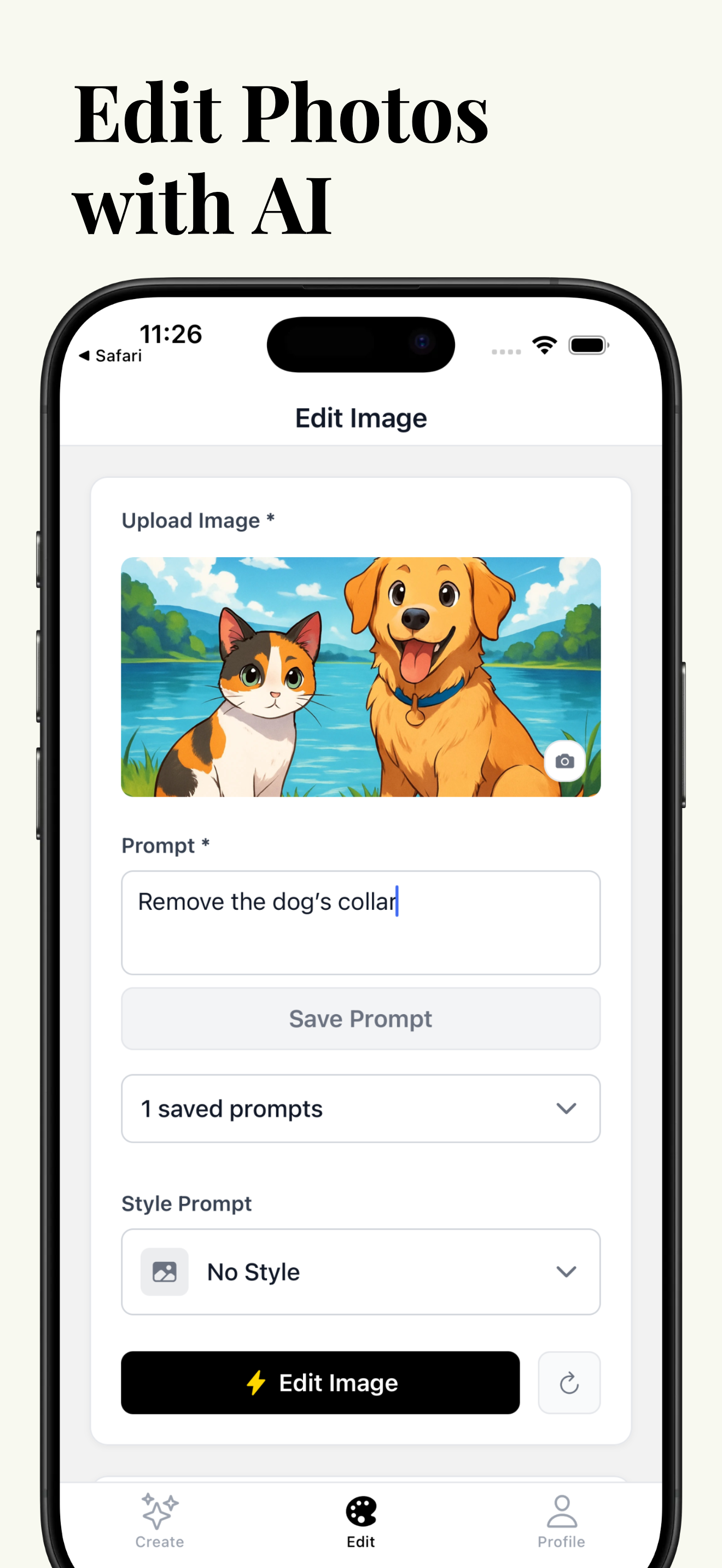 App screenshot - Image generation